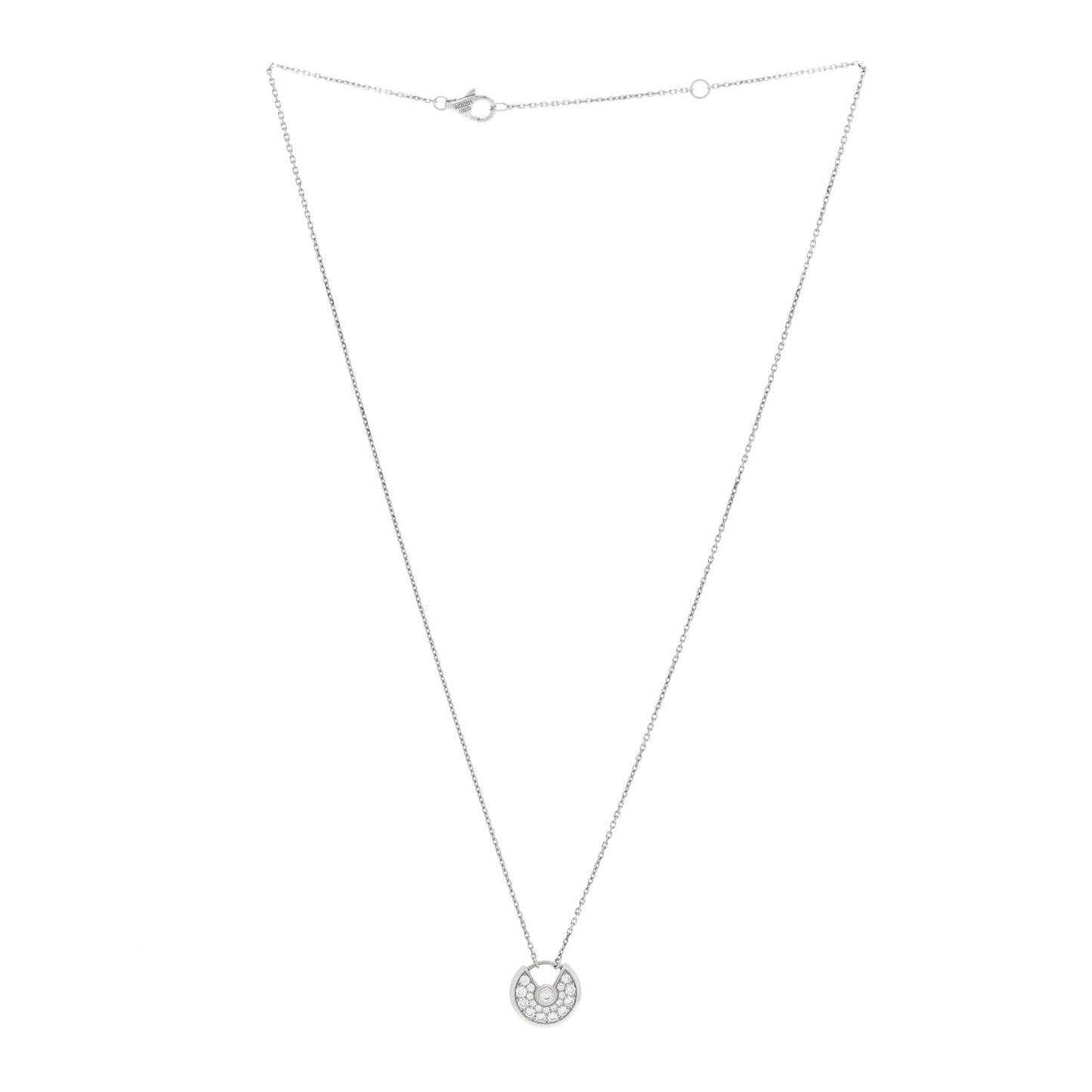 18K White Gold Diamond XS Amulette de Cartier Pendant Necklace