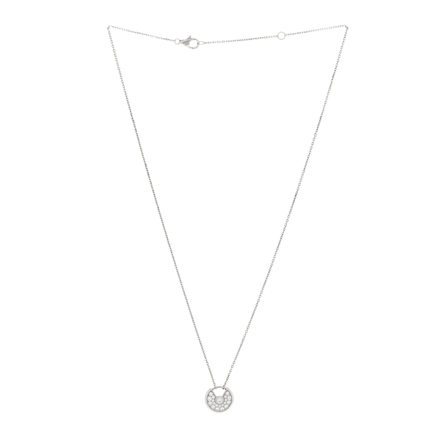 Cartier 18K White Gold Diamond XS Amulette de Cartier Pendant Necklace 2 of 5