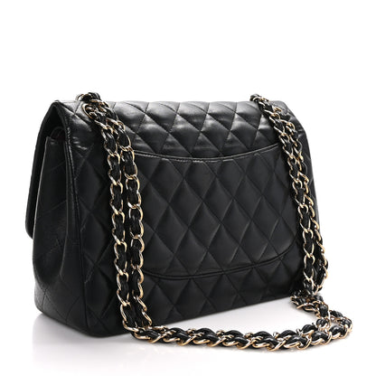 Chanel Lambskin Quilted Jumbo Double Flap Black 3 of 13