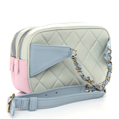Chanel Goatskin Quilted Waist Bag Green Blue Pink 4 of 13