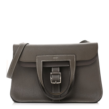 Hermes Taurillon Clemence Halzan 31 GM Etain 1 of 11