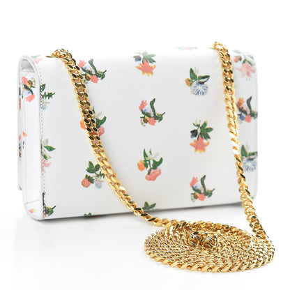 Saint Laurent Calfskin Prairie Flower Printed Small Classic Monogram Kate Satchel White 2 of 9
