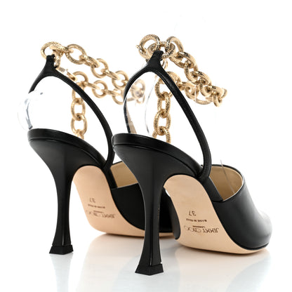 Jimmy Choo Nappa Sae 90 Chain Sandals 37 Black 4 of 9
