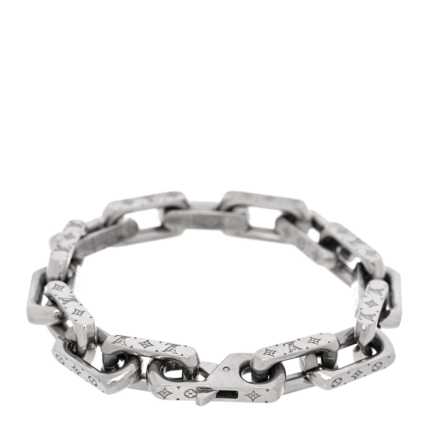 Monogram Chain Bracelet L Silver