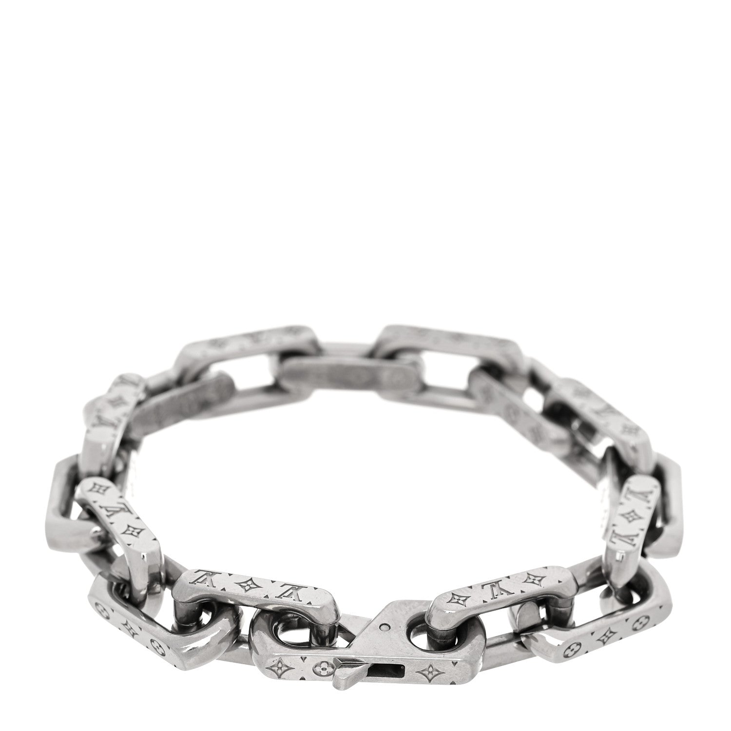 Louis Vuitton Monogram Chain Bracelet L Silver 3 of 5