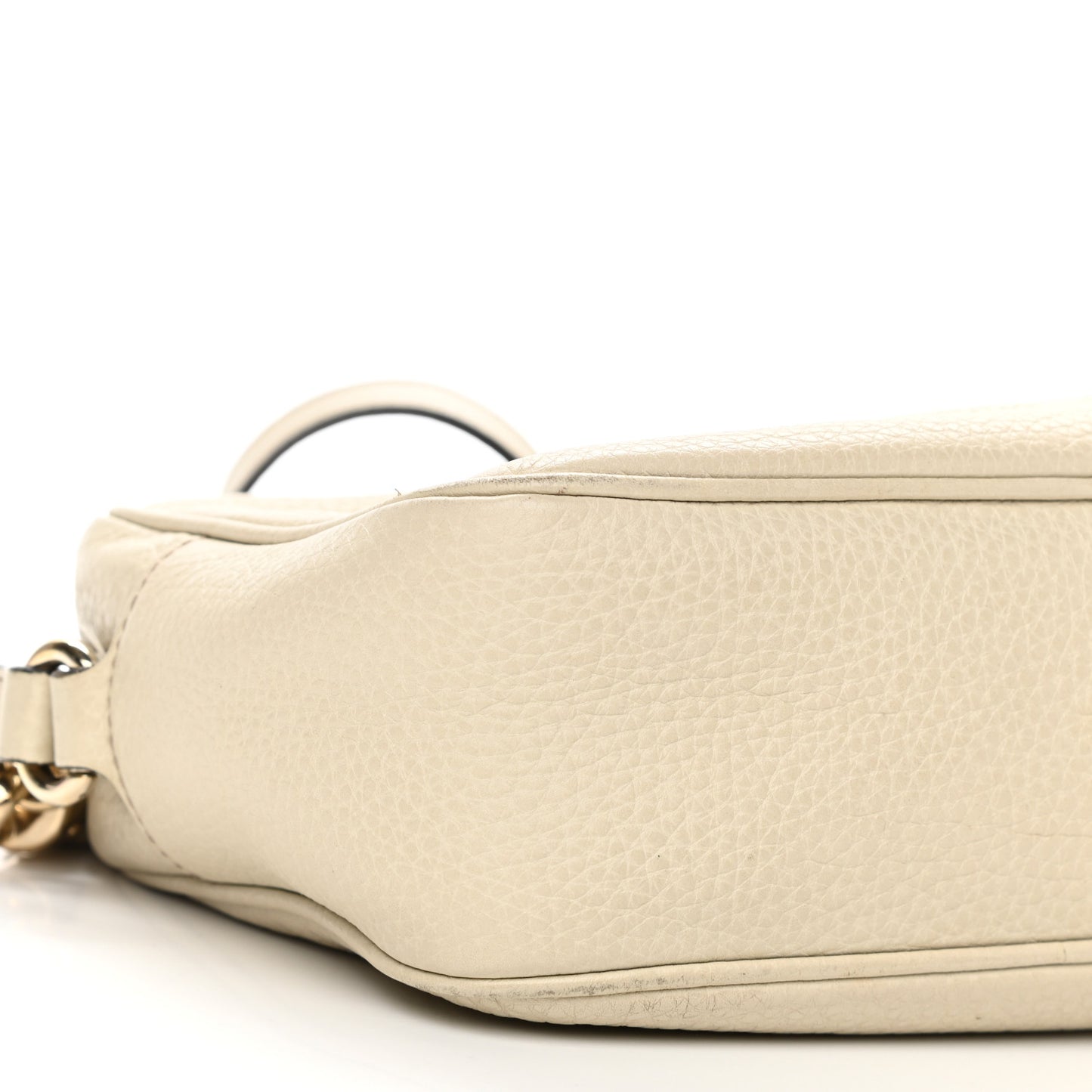 Pebbled Calfskin Small Soho Disco Bag Off White