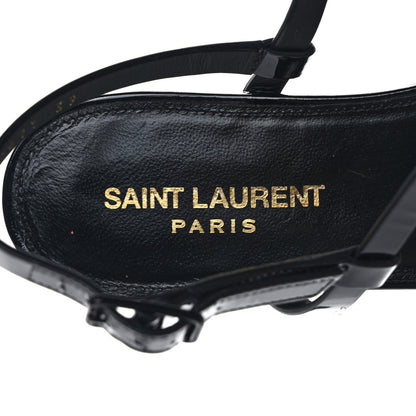 Saint Laurent Calfskin Cassandra Monogram Sandals 39 Black 7 of 8