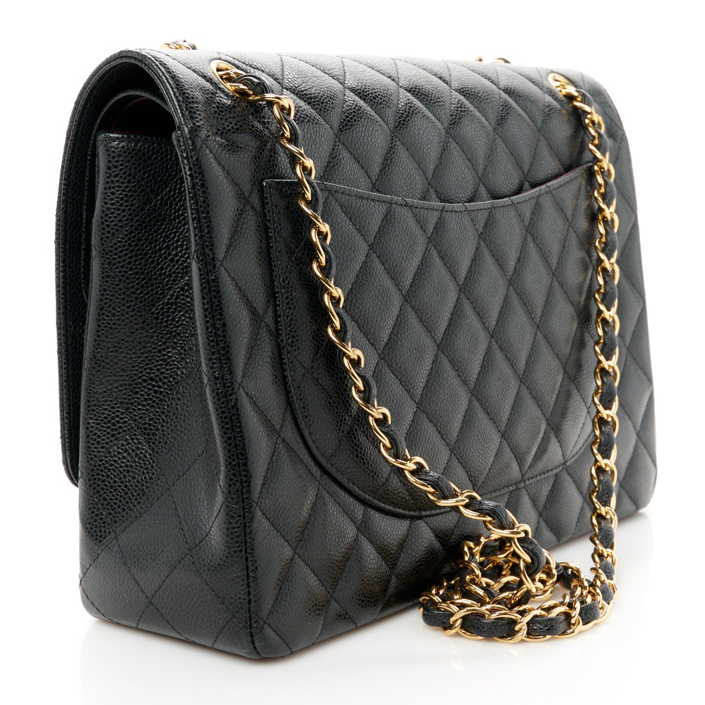 Caviar Quilted Maxi Double Flap Black