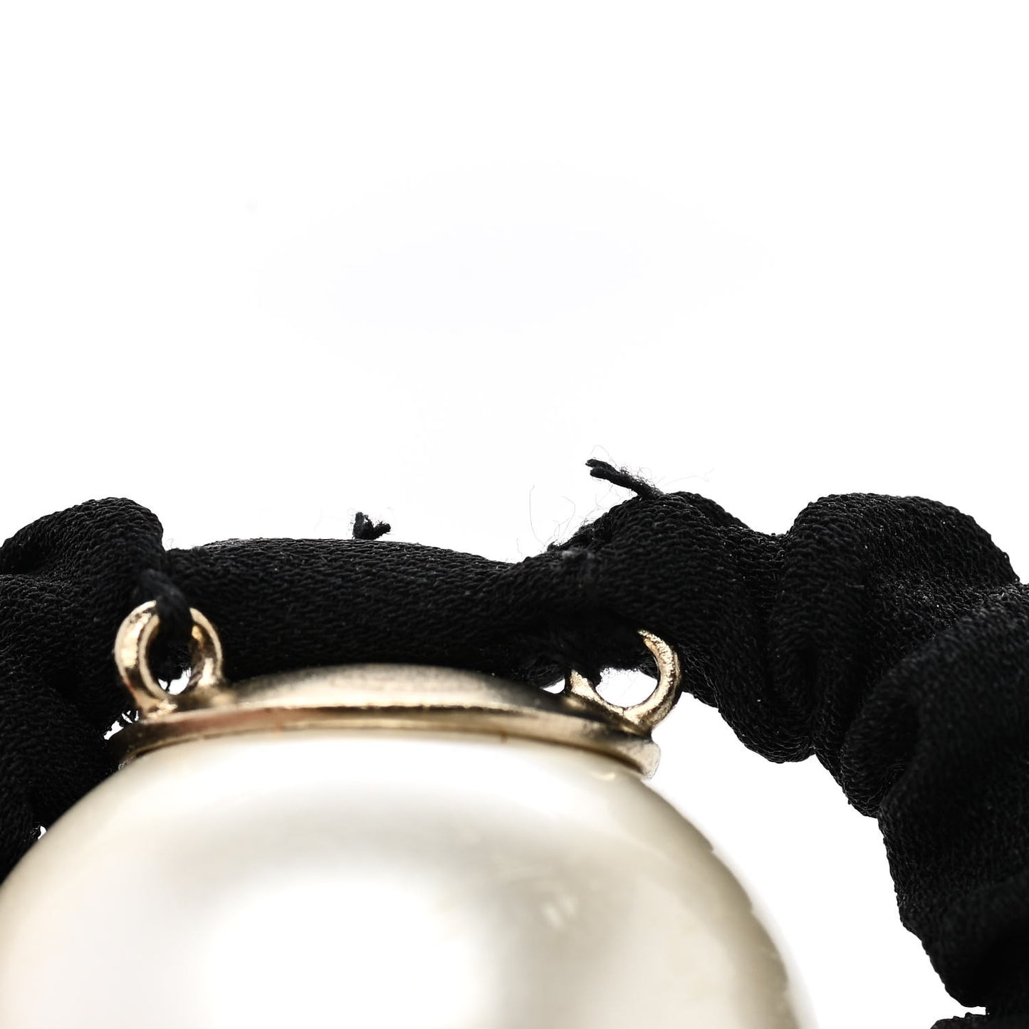 Pearl CC Hair Tie Black Gold Pearly White
