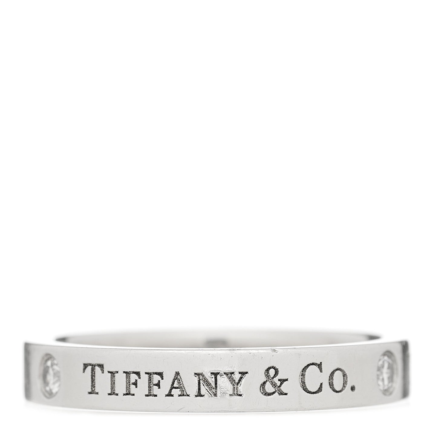 Platinum Diamond Logo Band Ring 49 5