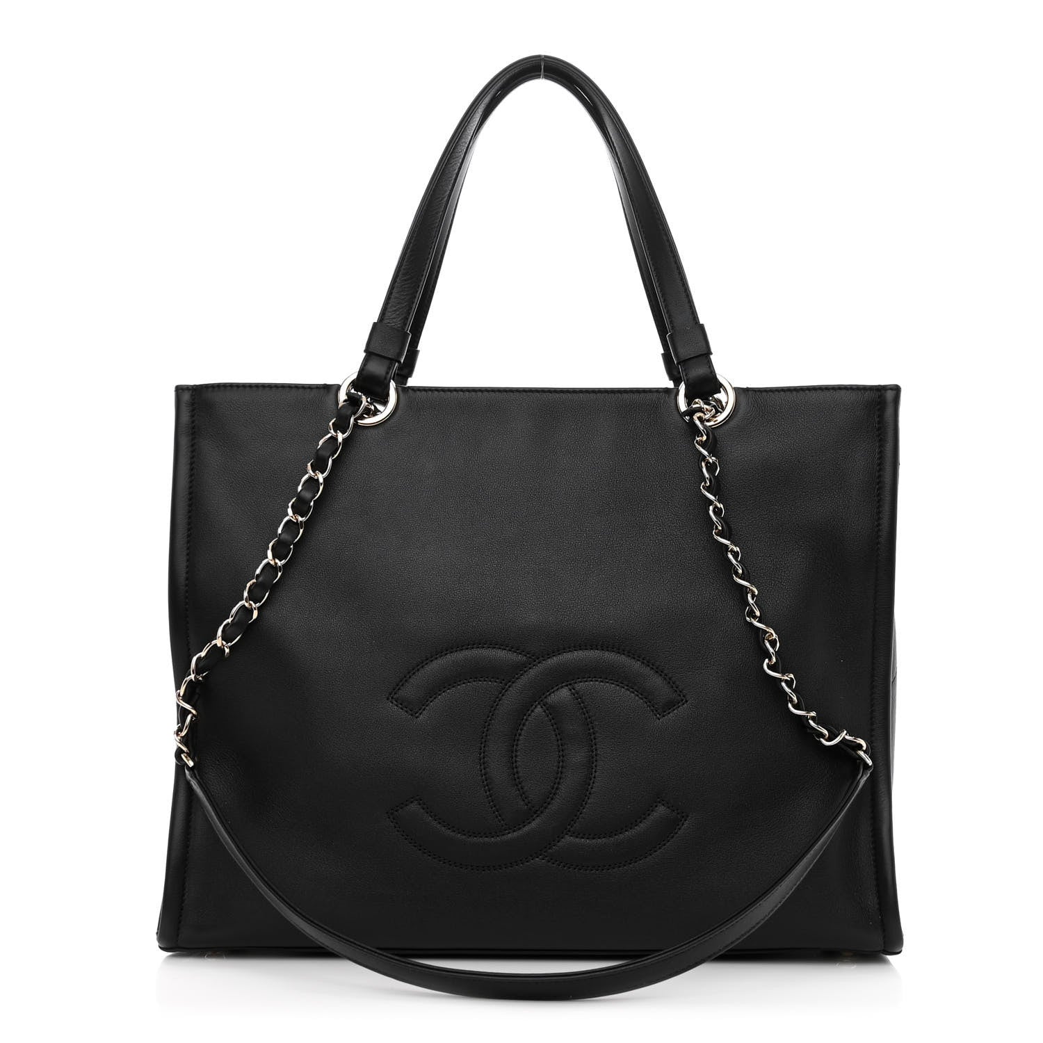 Chanel Calfskin CC Zipped Shopping Tote Black 1 of 10