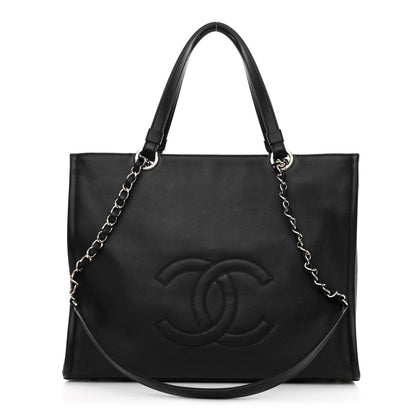 Chanel Calfskin CC Zipped Shopping Tote Black 1 of 10