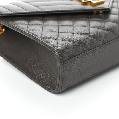 Saint Laurent Grain De Poudre Textured Mixed Matelasse Medium Triquilt Monogram Satchel Earth 8 of 9
