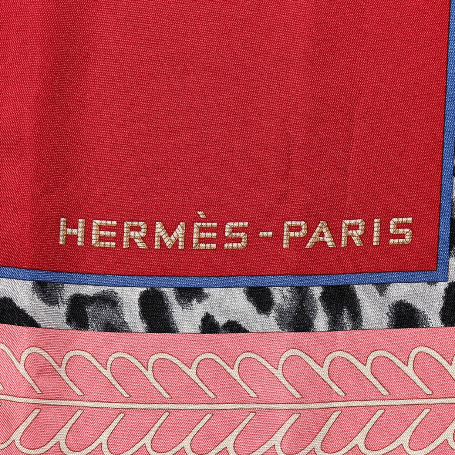 Hermes Silk Selle d'Officier En Grande Tenue Scarf 90 Framboise Corail Mordore 2 of 5