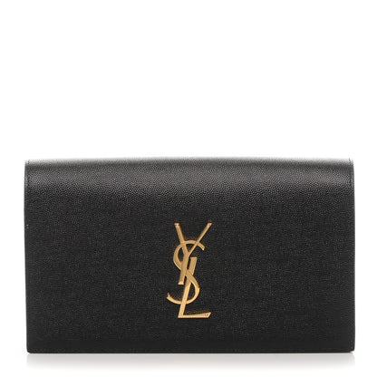 Saint Laurent Grain De Poudre Classic Monogram Kate Clutch Black 1 of 6