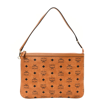 MCM Visetos Liz Shopper Tote Pouch Cognac 1 of 10