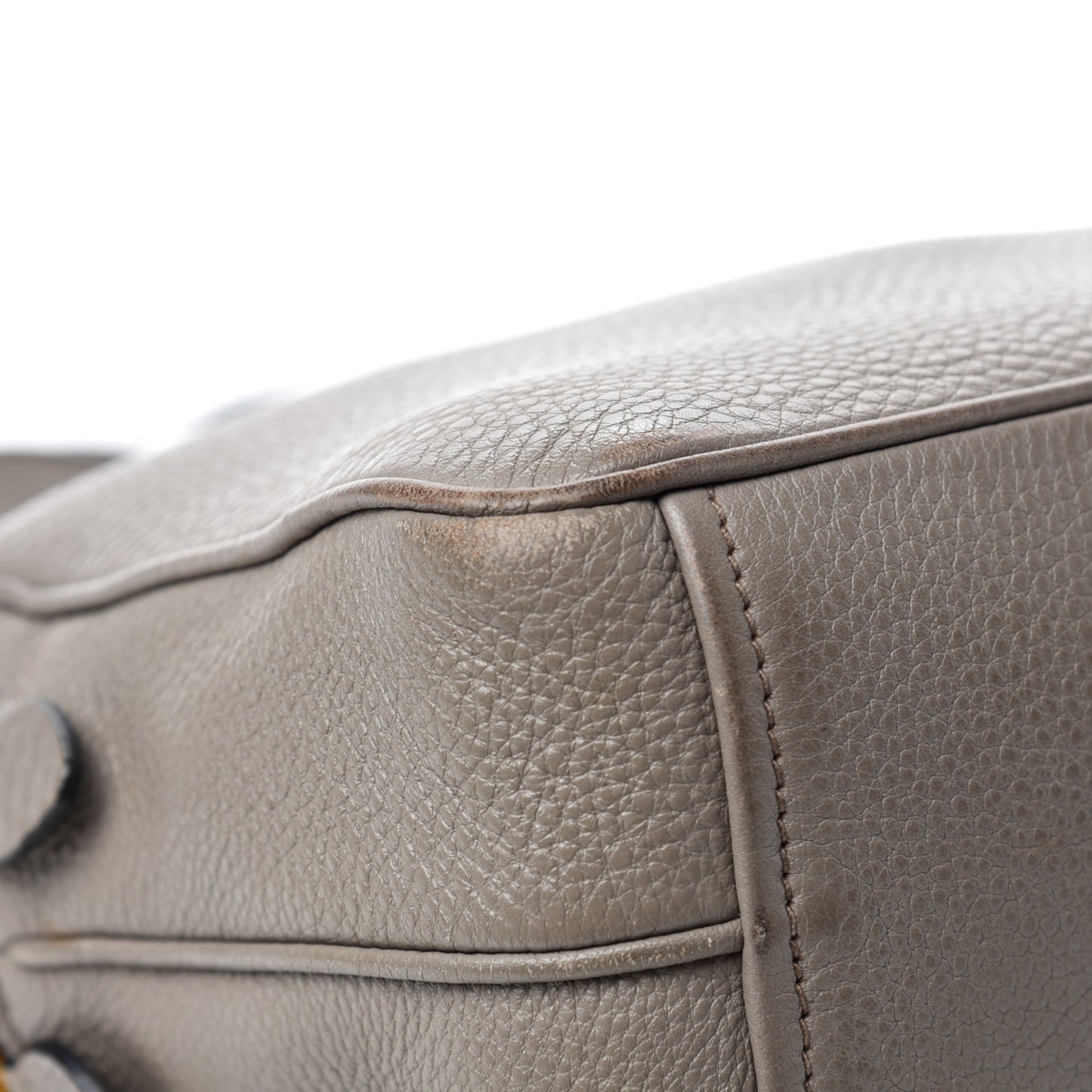 Vitello Daino Medium Double Zip Shoulder Bag Argilla