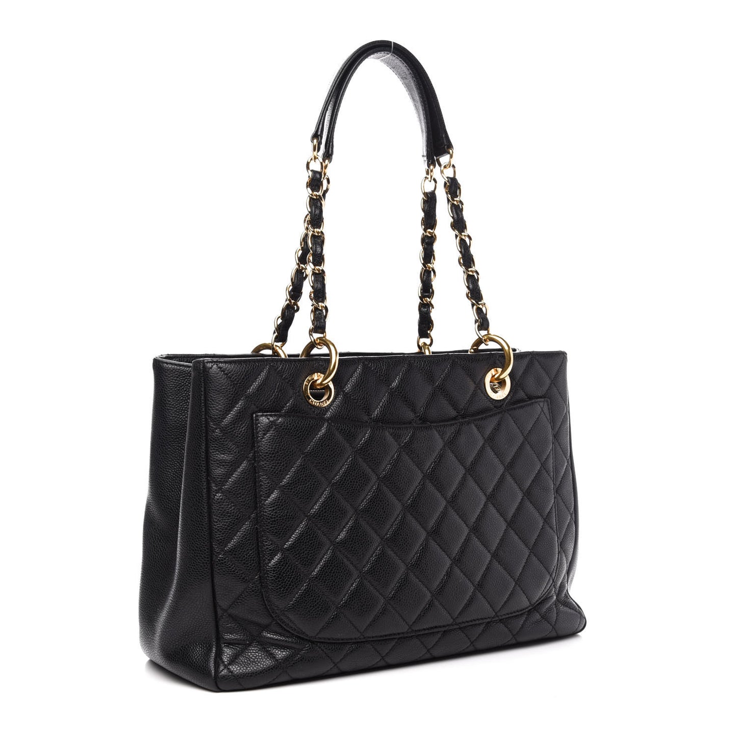 Caviar Quilted Grand Shopping Tote GST Black