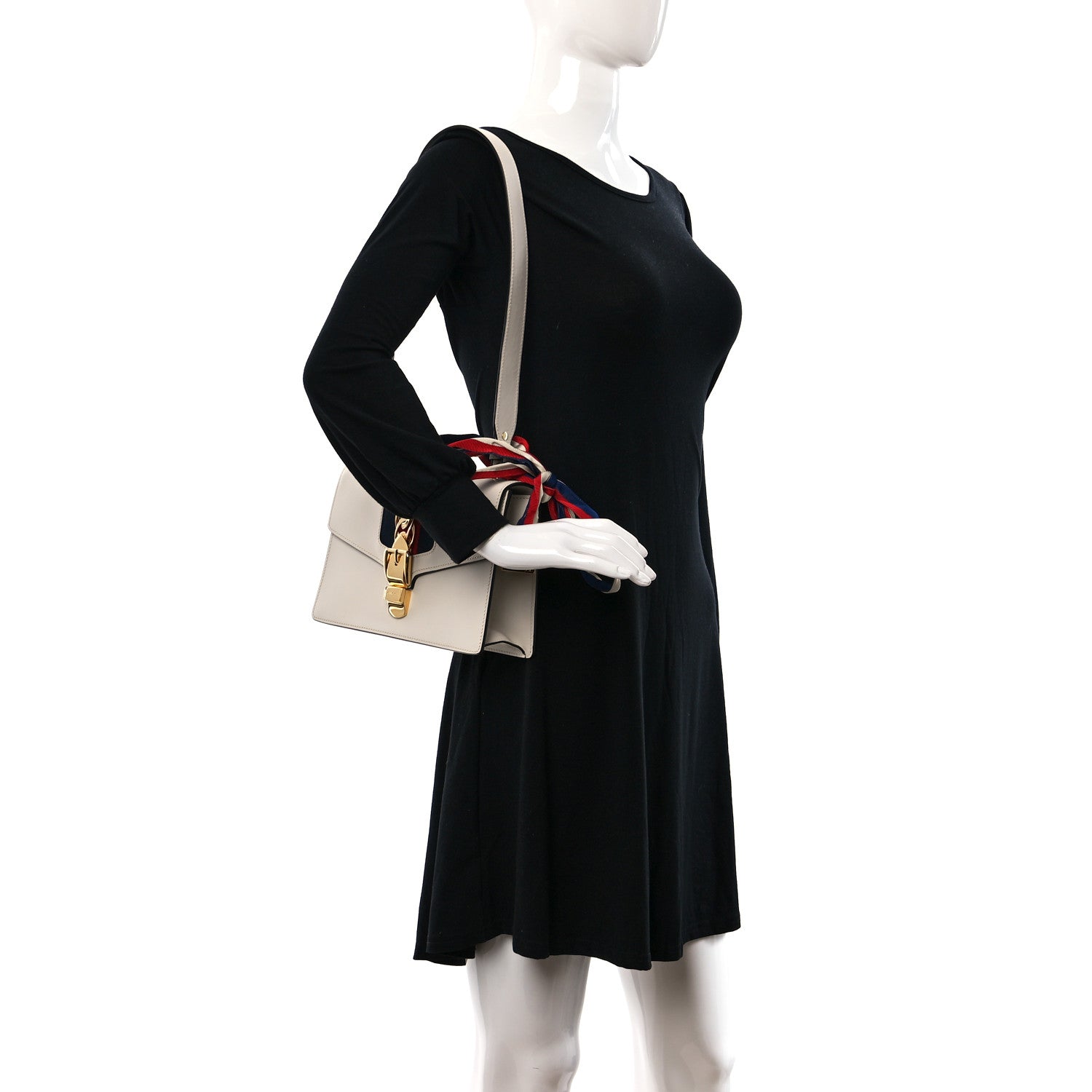 Gucci Calfskin Small Sylvie Shoulder Bag Off White 2 of 9