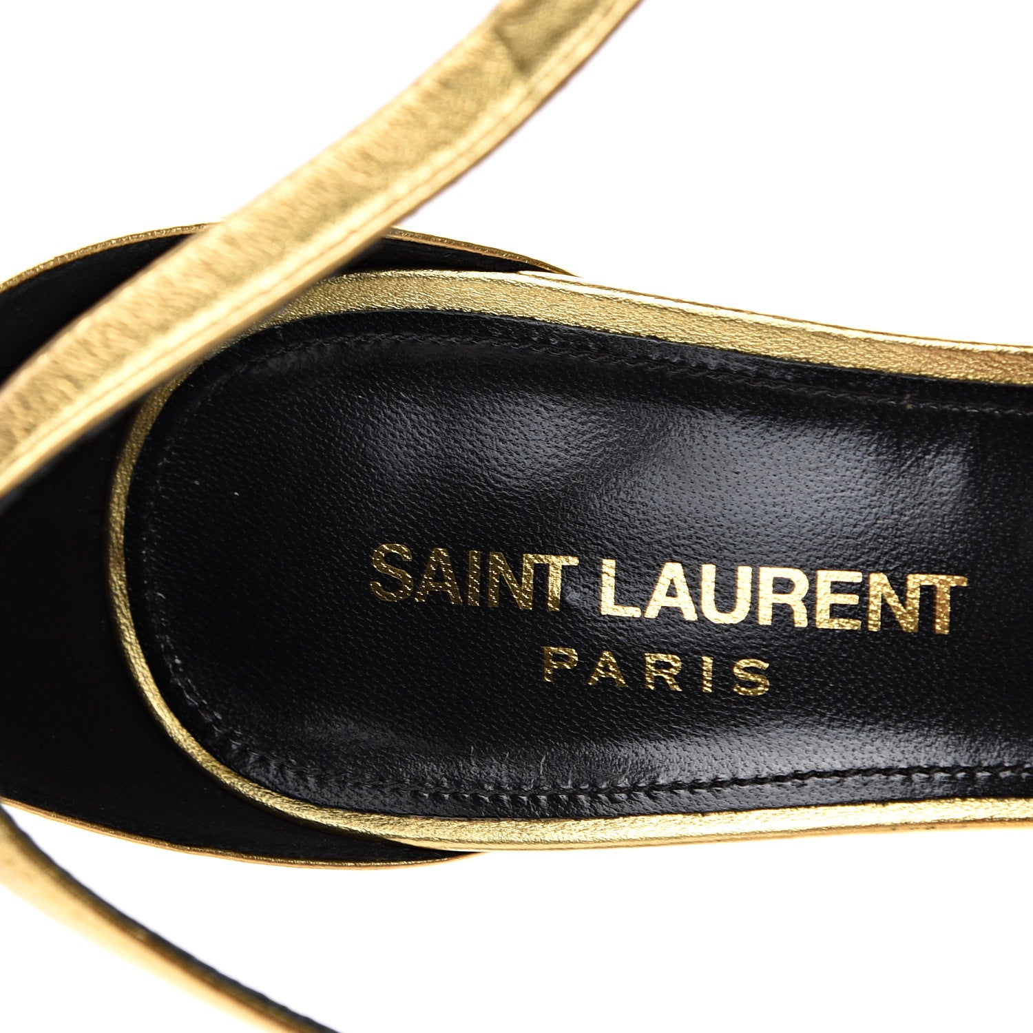 Saint Laurent Metallic Calfskin Metallic Charlotte 55 Sandals 38 Gold 7 of 12