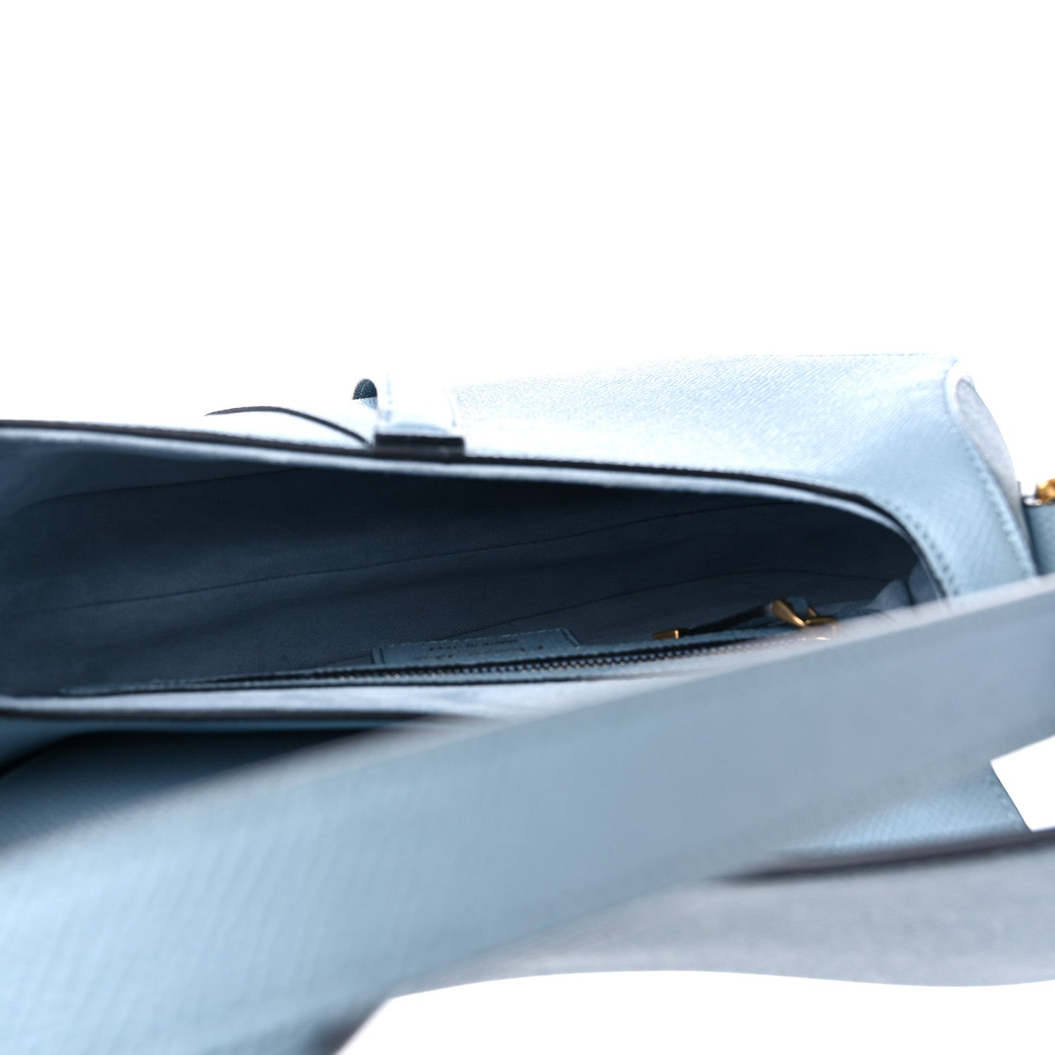 Christian Dior Grained Calfskin Saddle Bag With Strap Horizon Blue 5 of 9