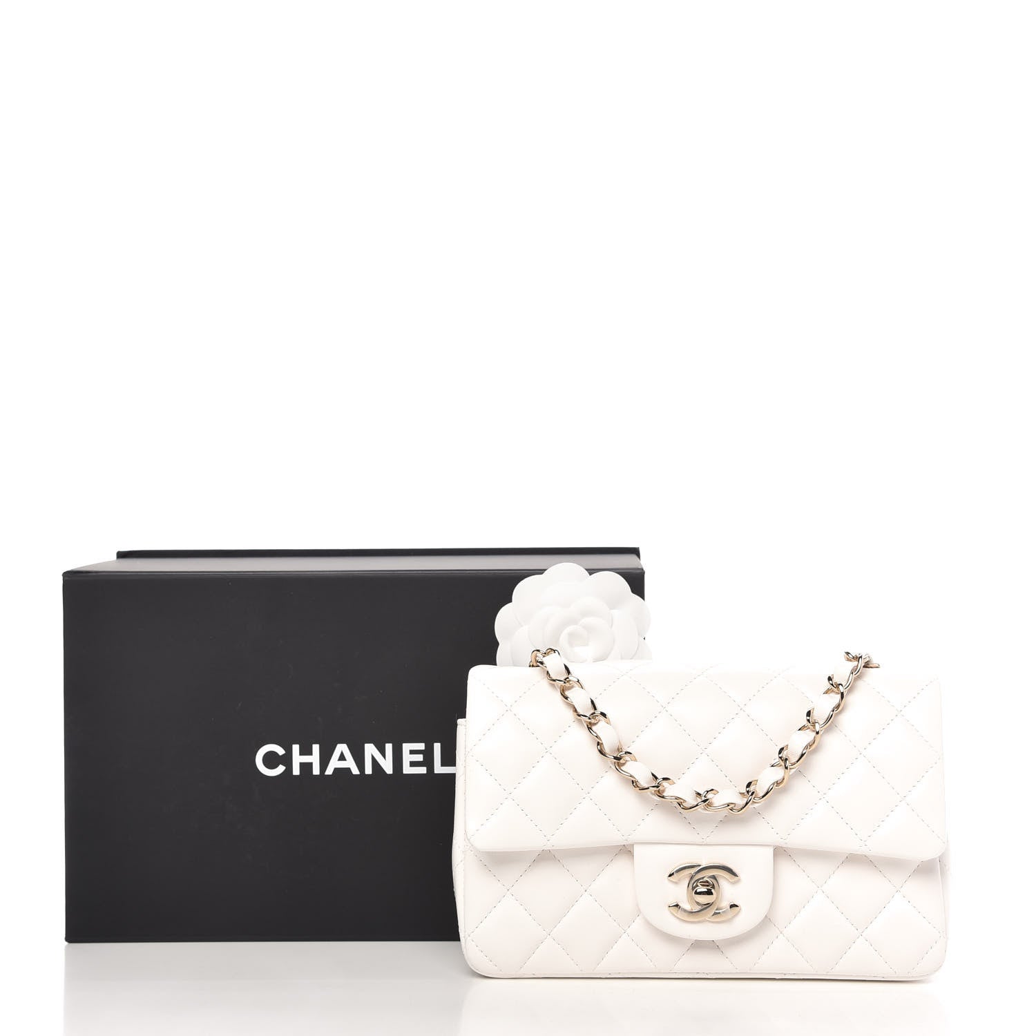 Chanel Lambskin Quilted Mini Rectangular Flap White 12 of 12