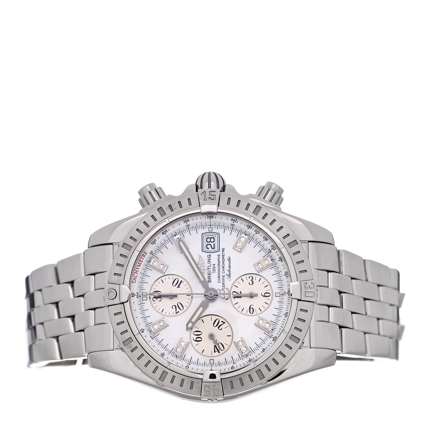 Breitling Stainless Steel Diamond Mother of Pearl 44mm Chronomat Automatic Watch A13356 2 of 4