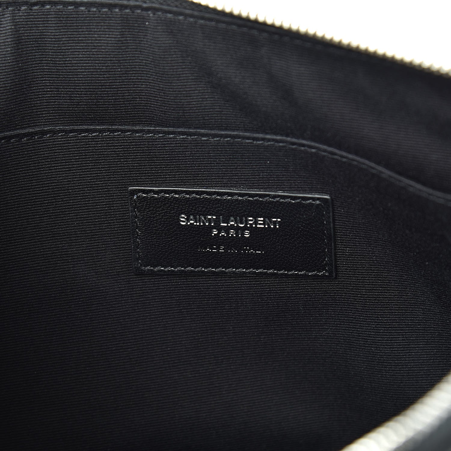 Saint Laurent Calfskin Crocodile Embossed Document Holder Black 6 of 8