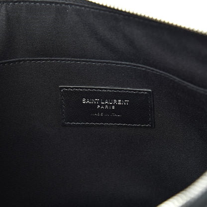 Saint Laurent Calfskin Crocodile Embossed Document Holder Black 6 of 8