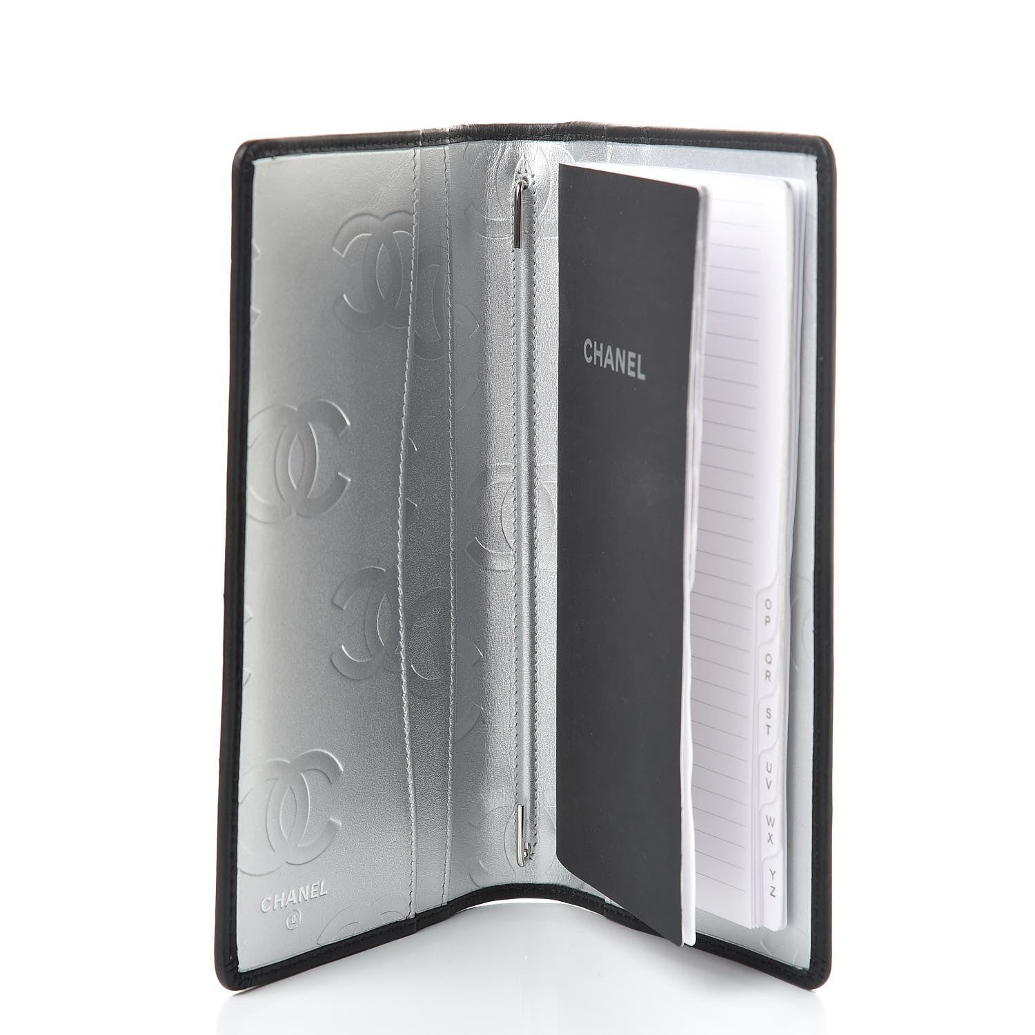 Chanel Calfskin Quilted Cambon Agenda Planner Black Silver 5 of 10