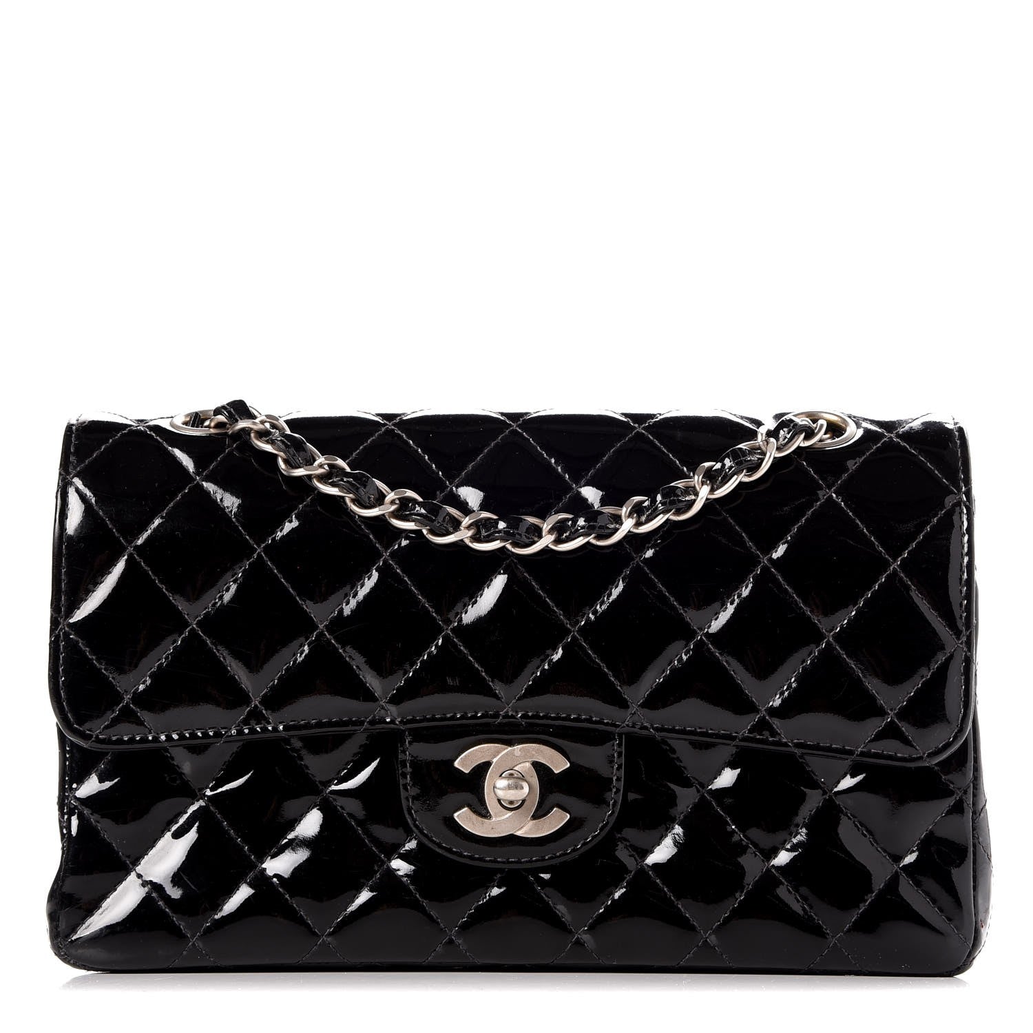 Chanel Patent Quilted Small Double Flap Black 1 of 11