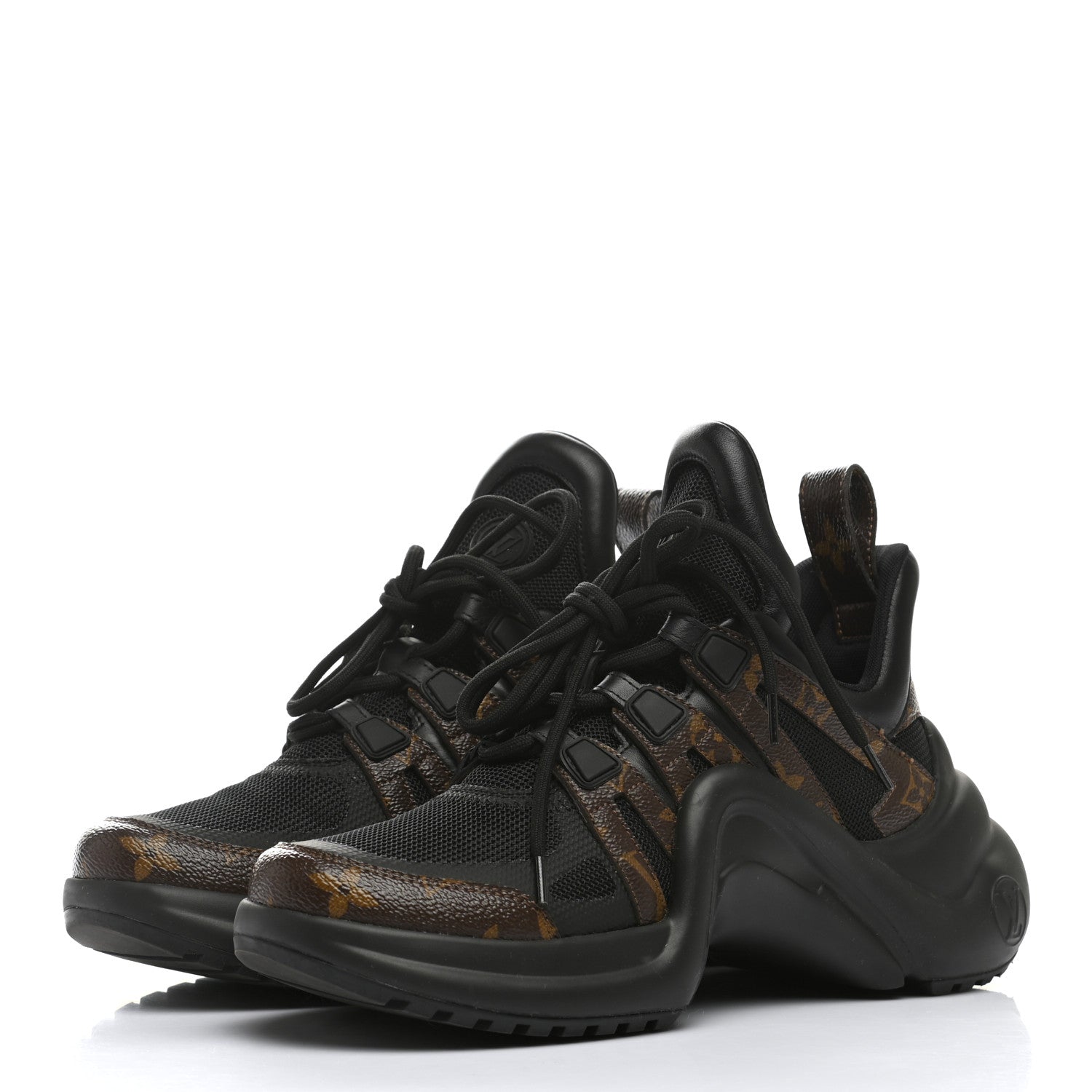 Louis Vuitton Calfskin Patent Monogram LV Archlight Sneakers 37.5 Black 3 of 9