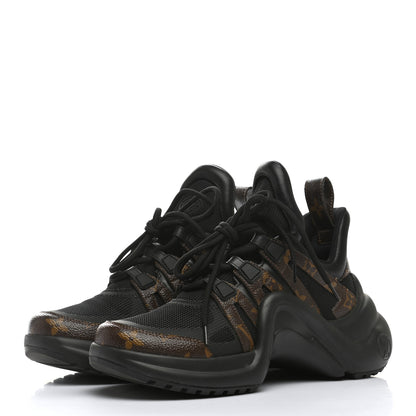 Louis Vuitton Calfskin Patent Monogram LV Archlight Sneakers 37.5 Black 3 of 9