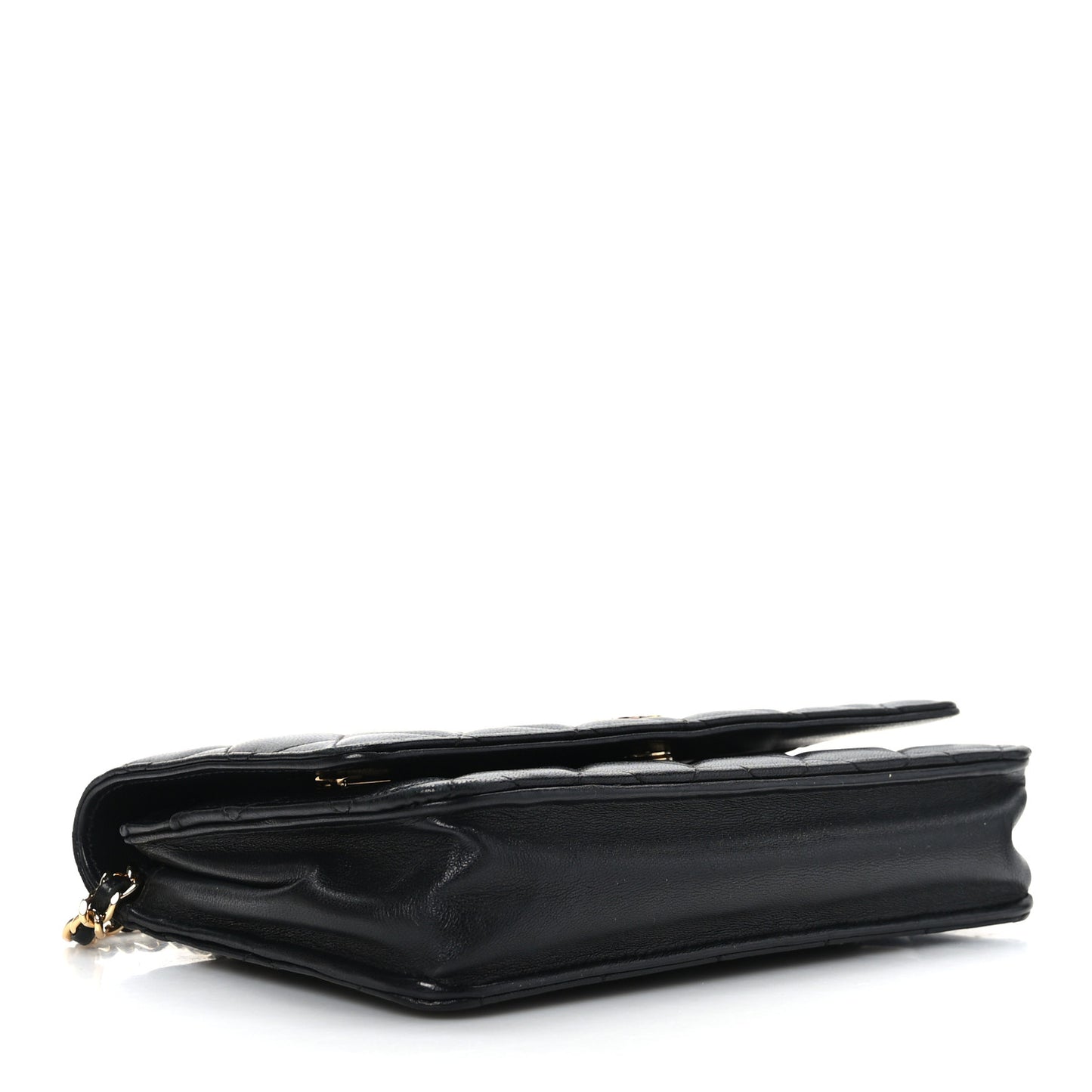 Lambskin Quilted Wallet On Chain WOC Black