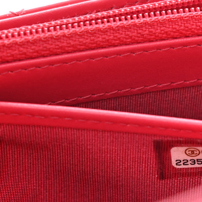 Chanel Patent Calfskin Quilted Boy Flap Wallet Pink 8 of 9