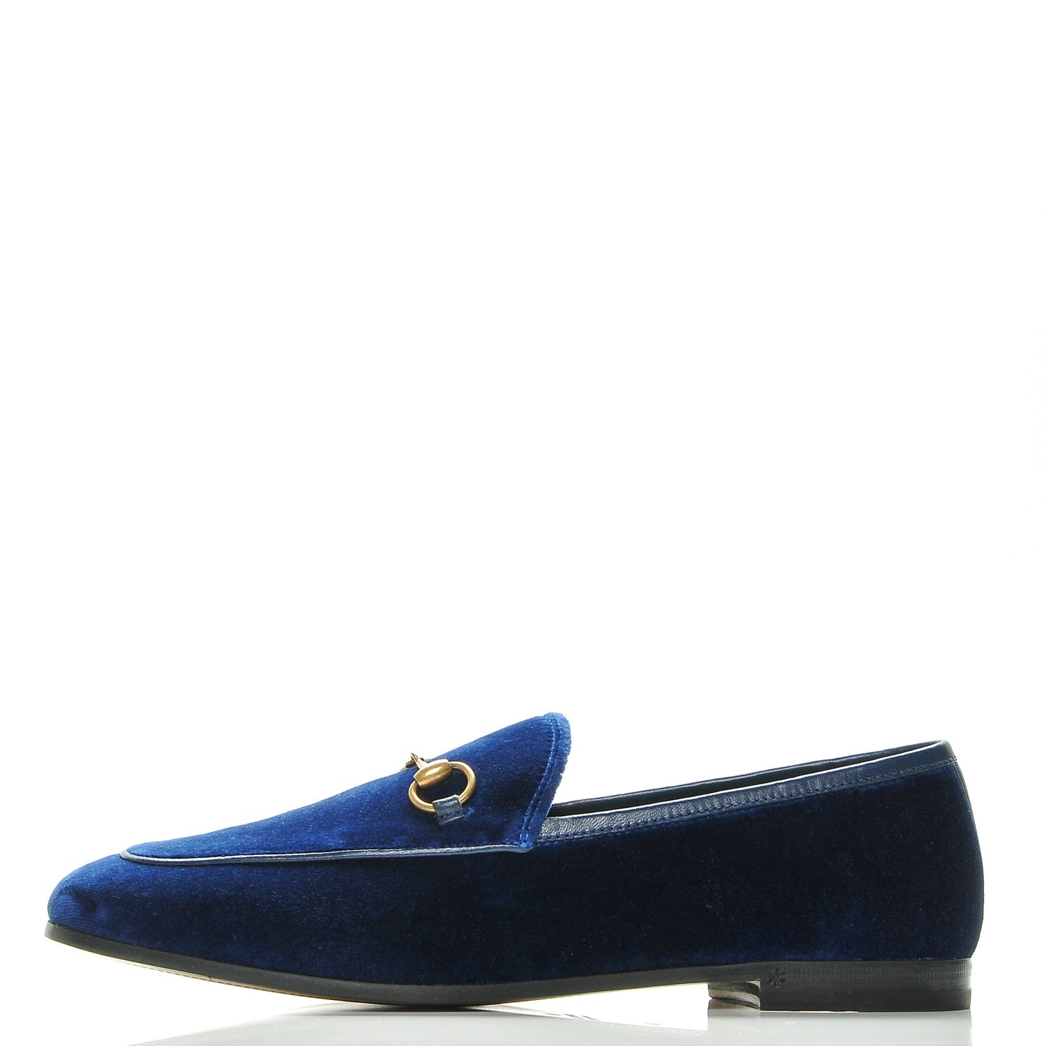 Gucci Velvet Horsebit Jordaan Loafers 38 Cobalt 1 of 8