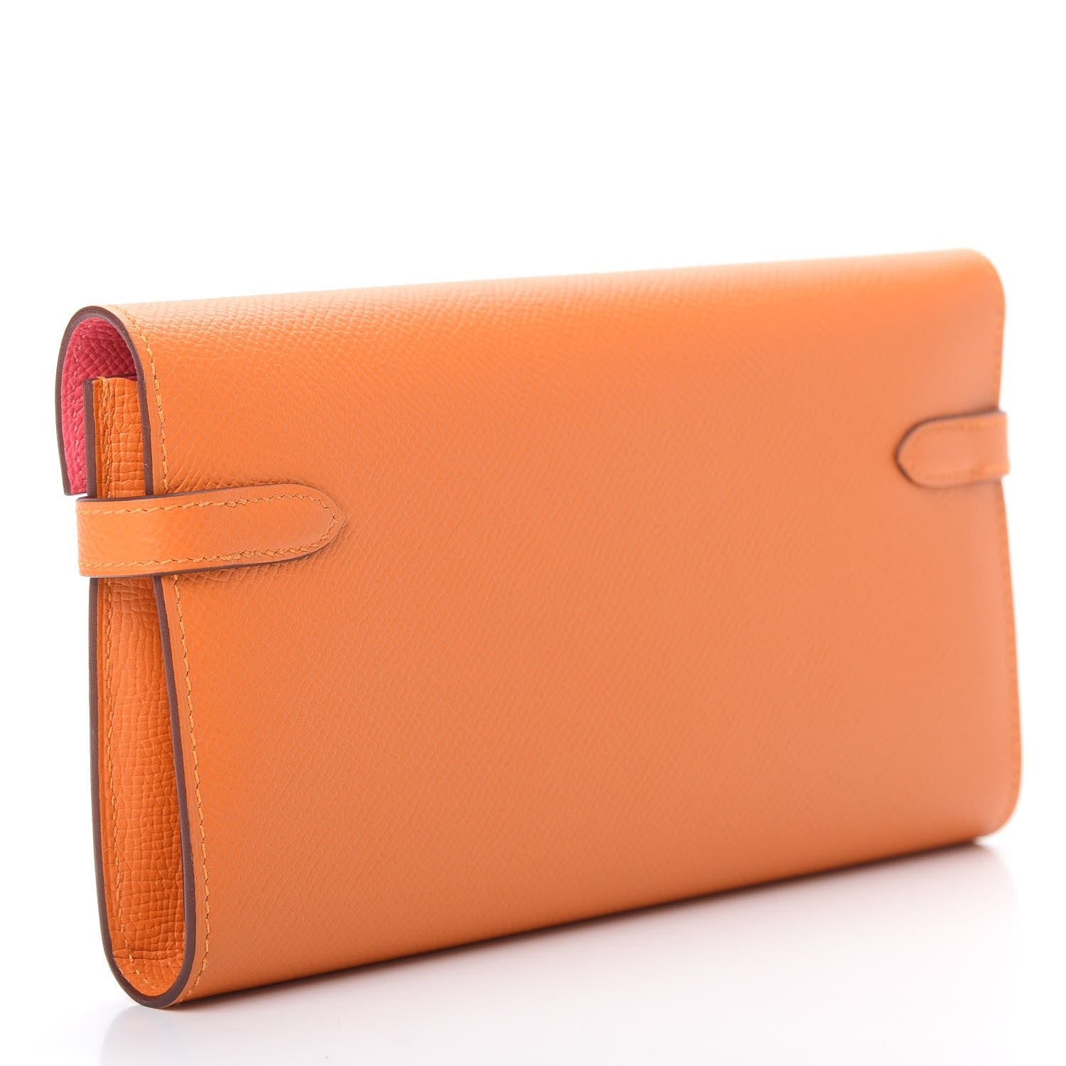 Hermes Epsom Kelly Longue Wallet Abricot Rose Azalee 3 of 8