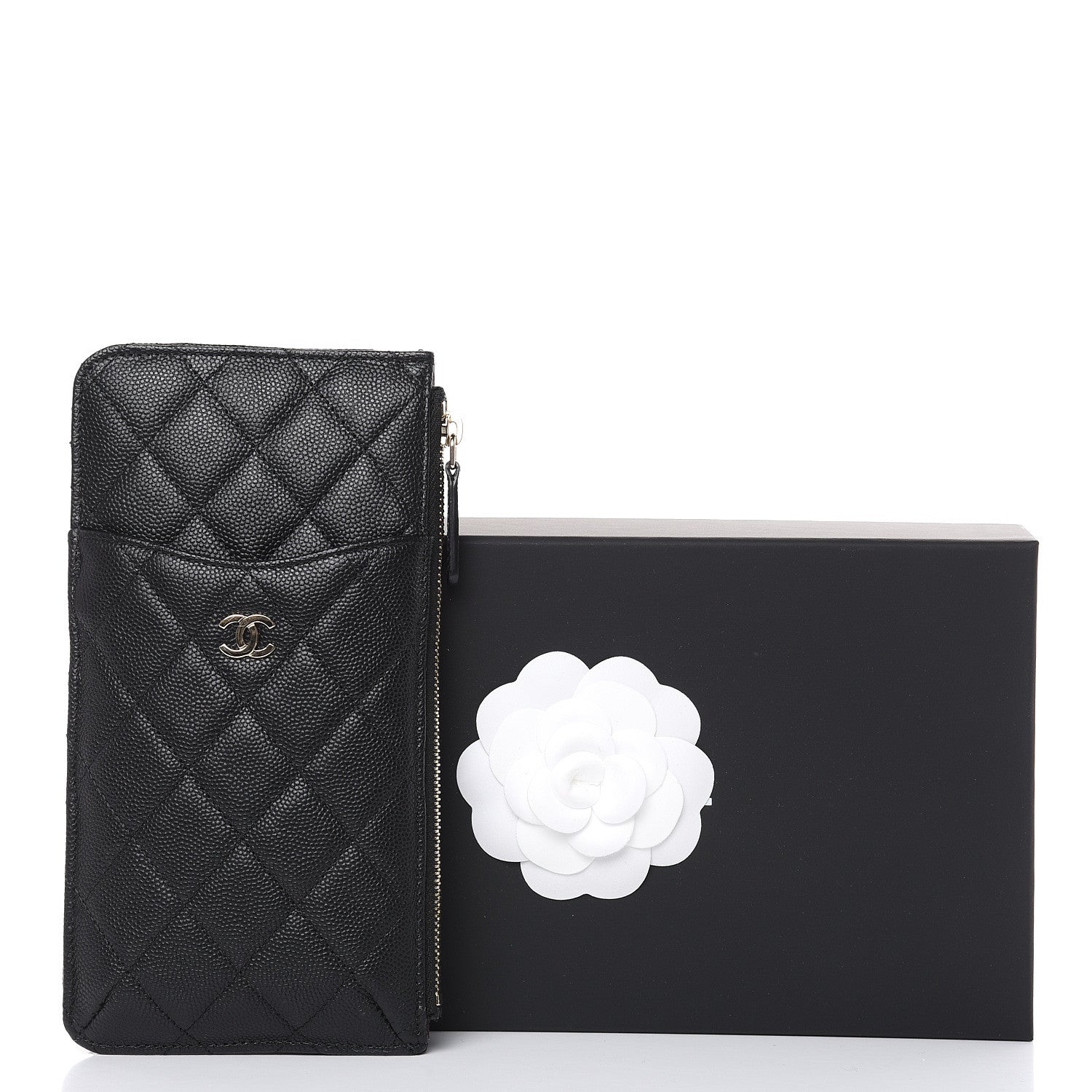 Chanel Caviar Quilted Classic Flat Wallet Pouch Black 8 of 8