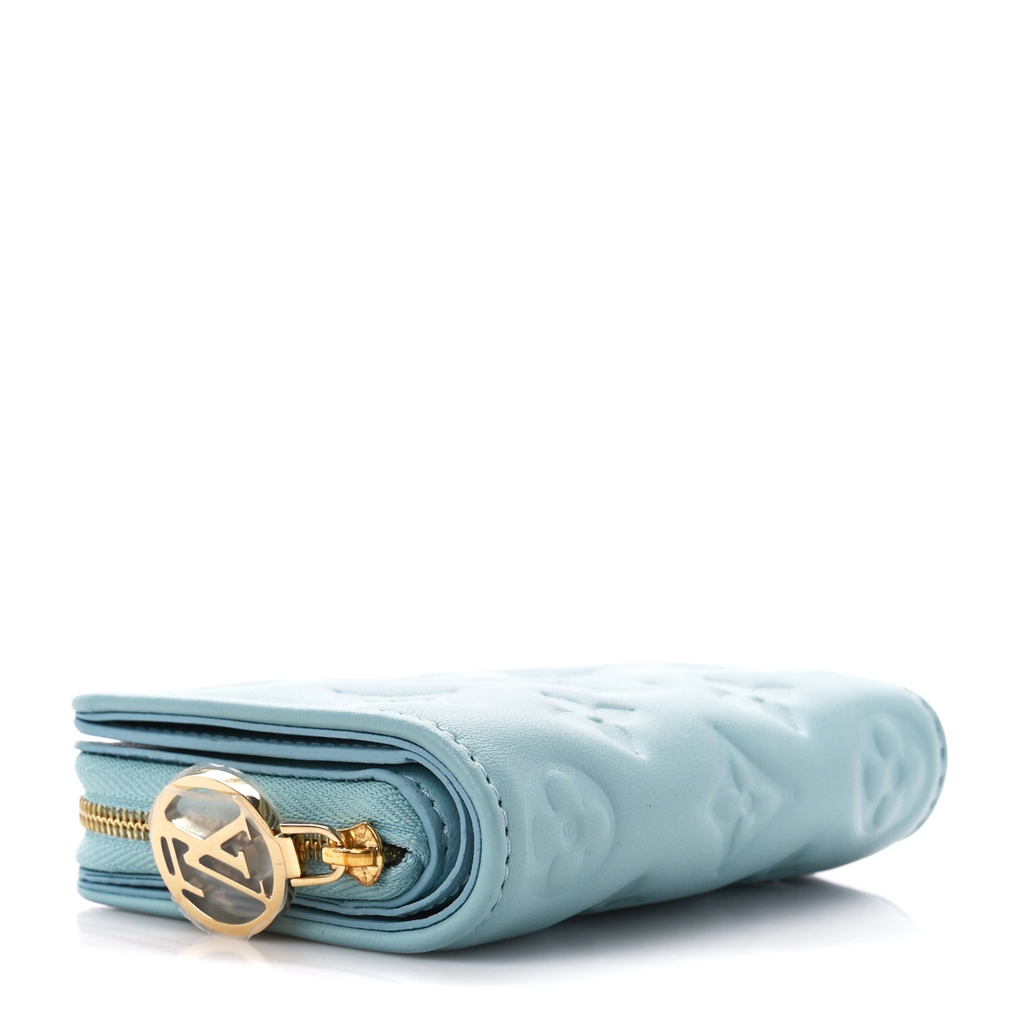 Lambskin Embossed Monogram Lou Coussin Wallet Azur