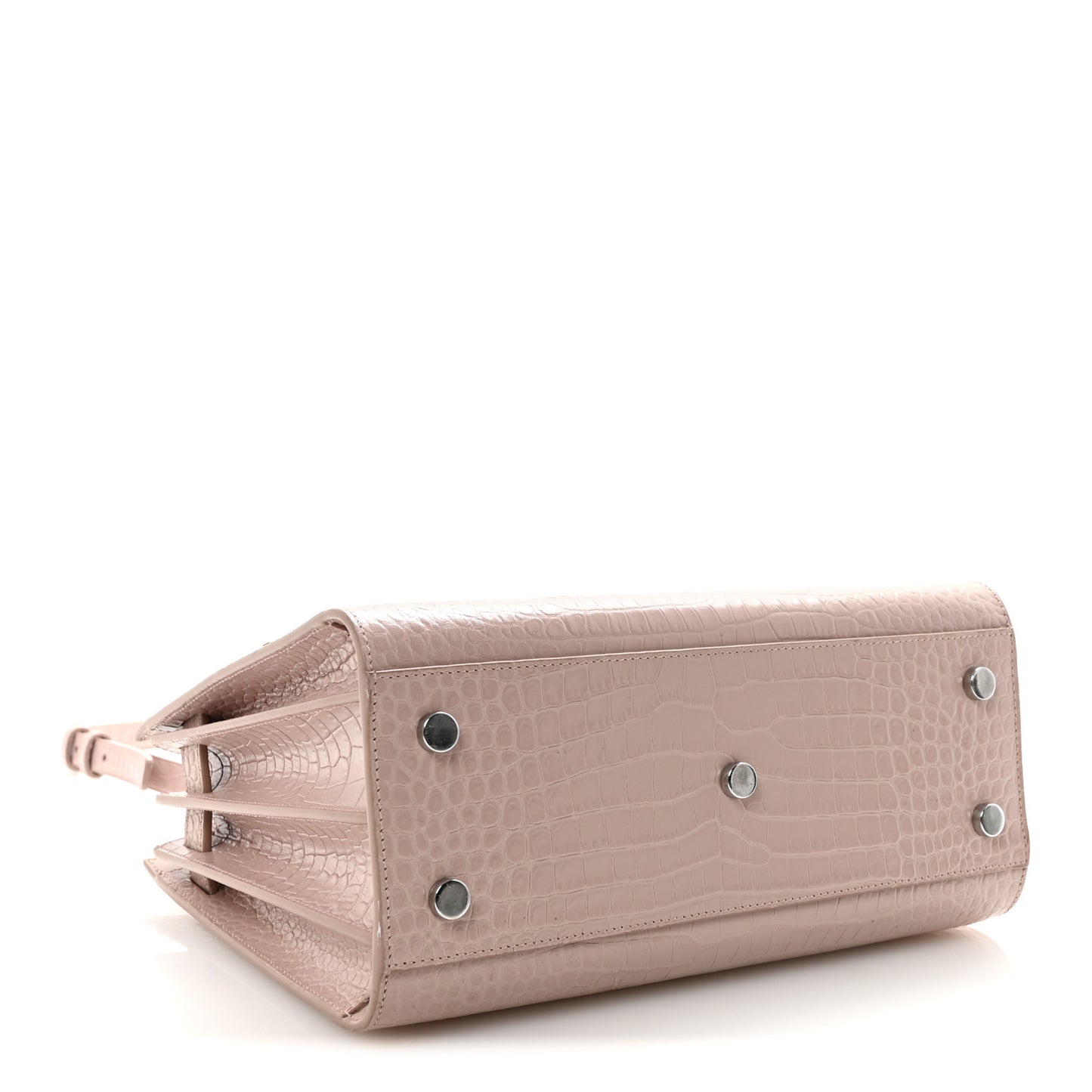 Calfskin Crocodile Embossed Baby Sac De Jour Rose Antic