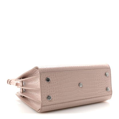 Saint Laurent Calfskin Crocodile Embossed Baby Sac De Jour Rose Antic 4 of 9