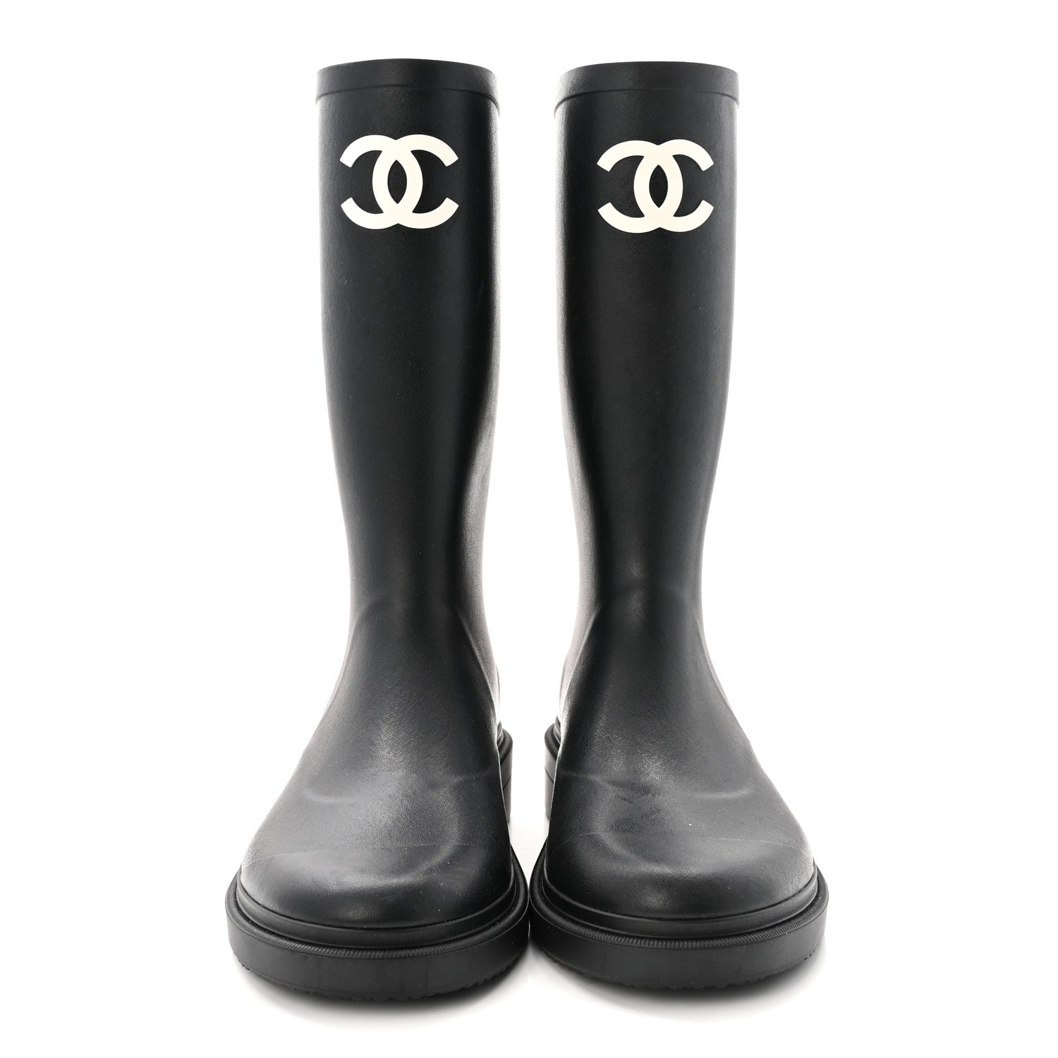 Chanel Caoutchouk CC High Boots 40 Black 3 of 8
