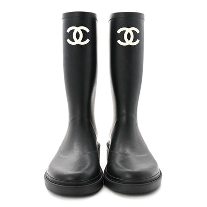 Chanel Caoutchouk CC High Boots 40 Black 3 of 8