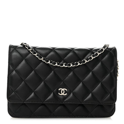 Chanel Lambskin Quilted Wallet On Chain WOC Black 1 of 11