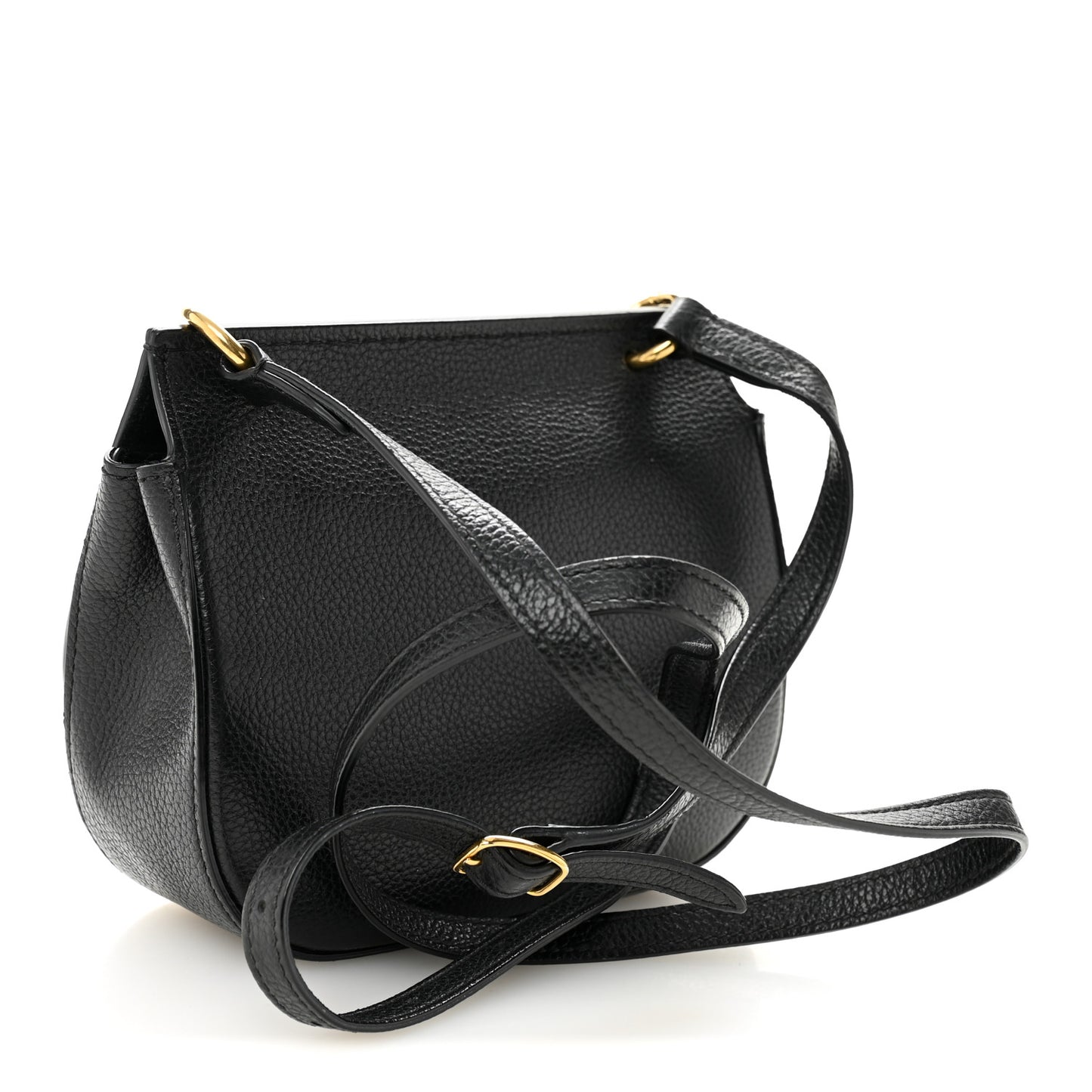 Small Classic Grain Calfskin Mini Amberley Flap Black