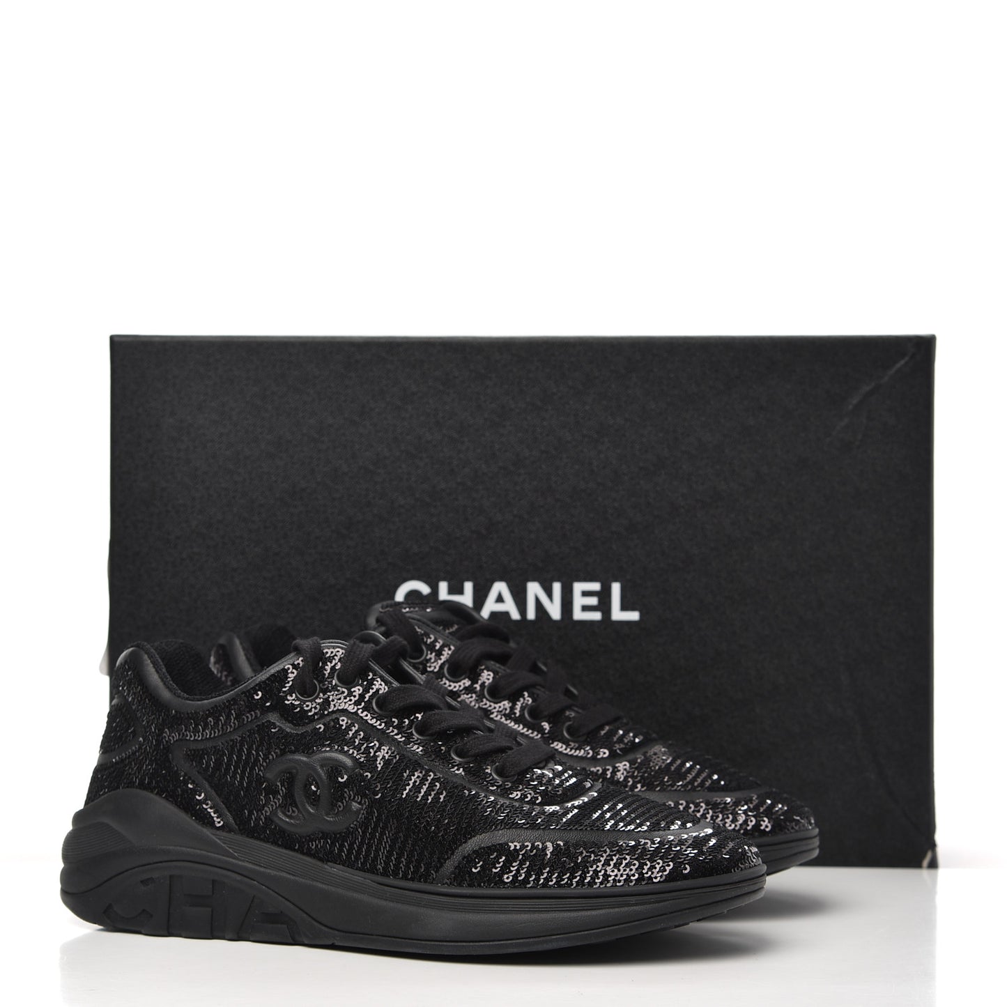 Sequin CC Sneakers 37.5 Black