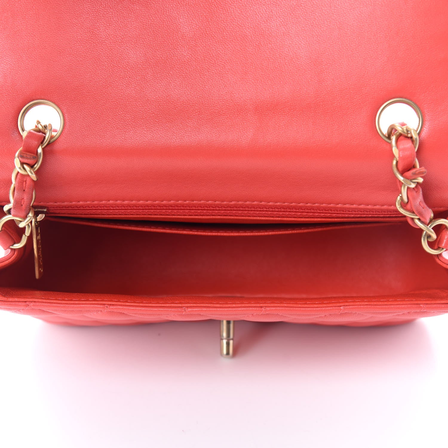 Chanel Lambskin Quilted Mini Rectangular Flap Red 5 of 15