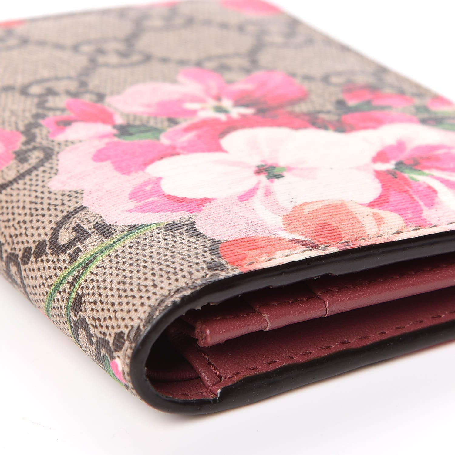 Gucci GG Supreme Monogram Blooms Card Case Beige Multicolor Dry Rose 11 of 12