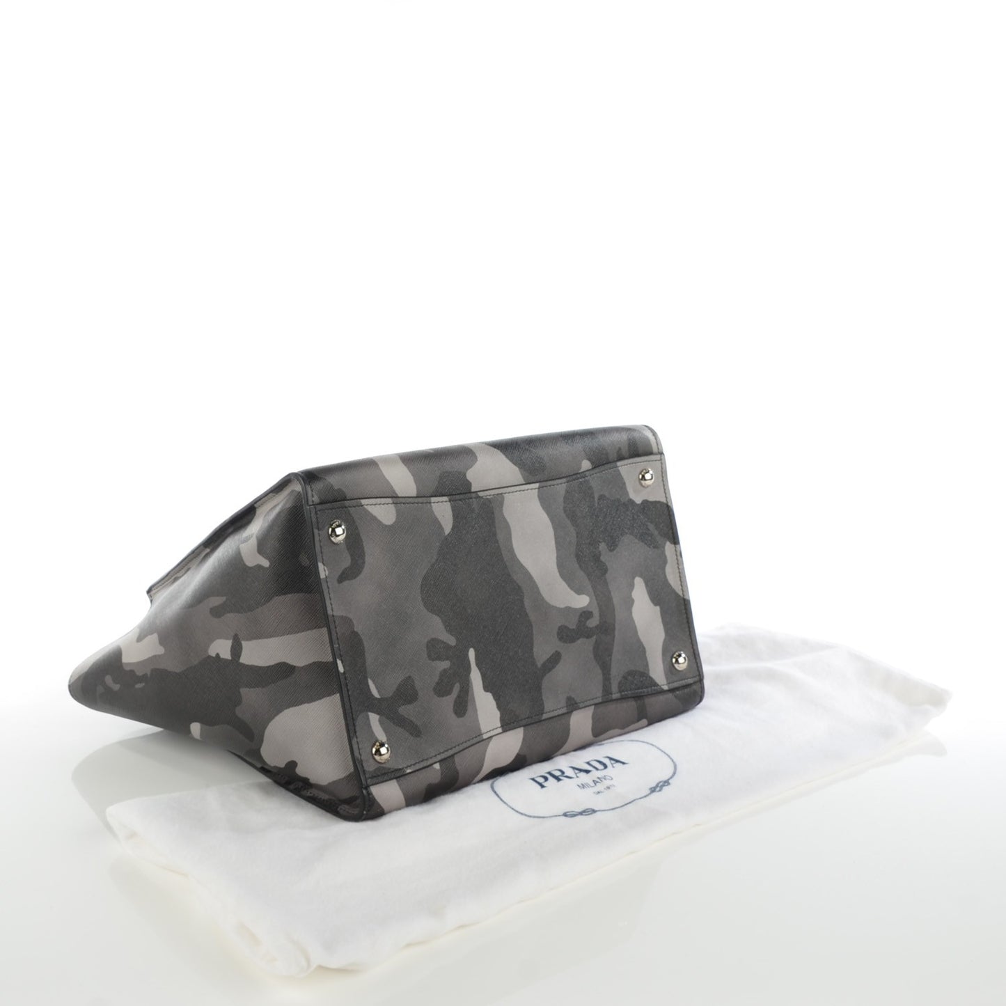 Saffiano Soft Camouflage Print Small Twin Pocket Tote Marmo Dis Camouflage