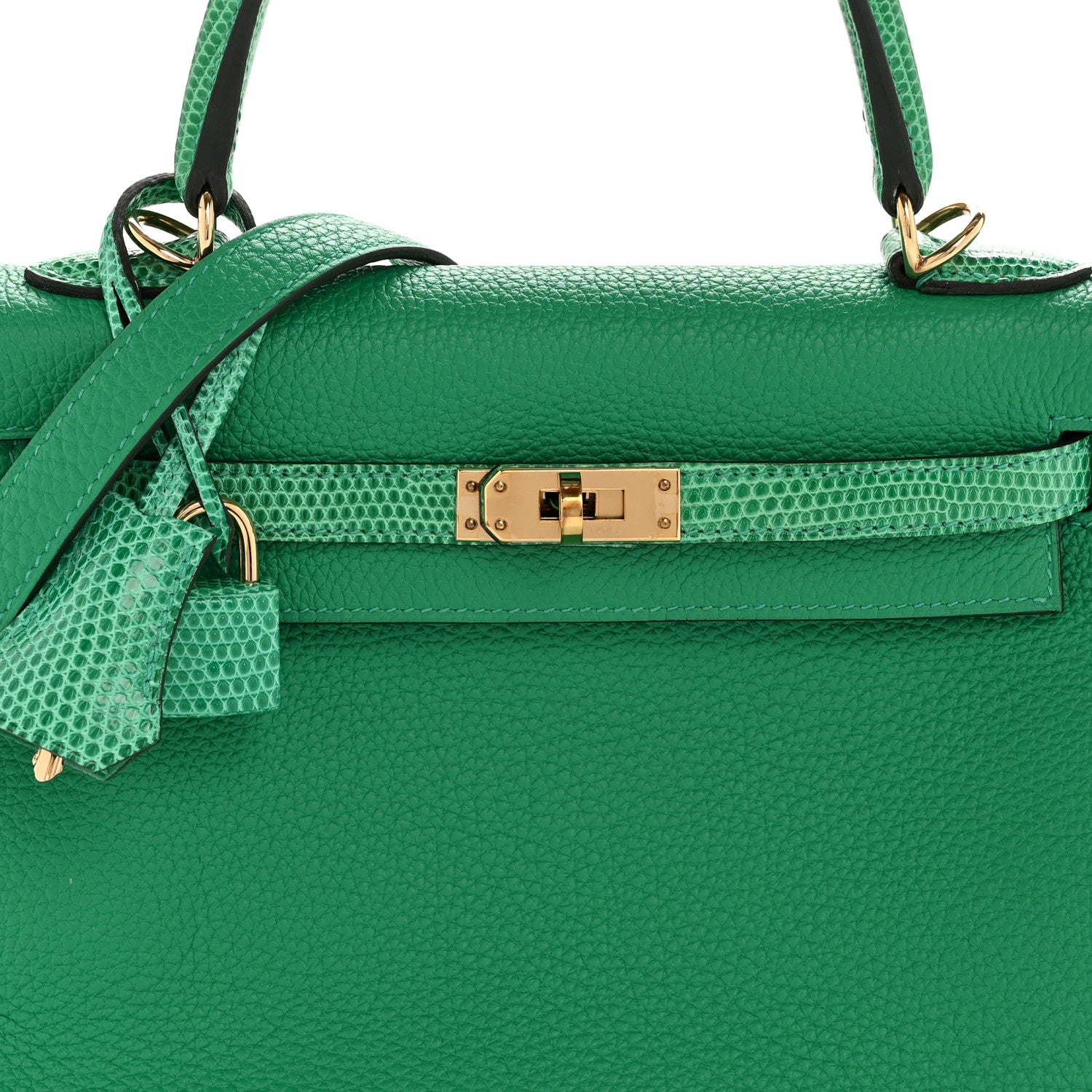Hermes Togo Lizard Kelly Retourne Touch 25 Menthe 8 of 12